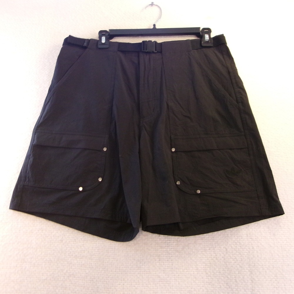 Adidas Mens M Cargo Shorts Black Originals Utility Belted‎ JD2107 APU013